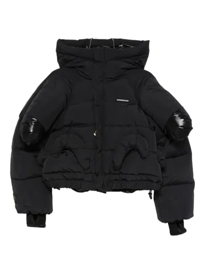 Undercover Asymmetric Puffer Jacket In Black