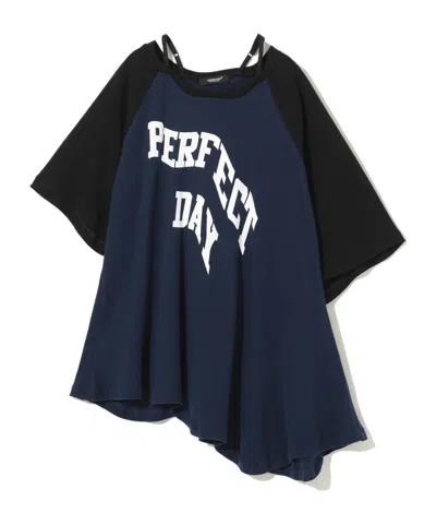 Undercover Asymmetrical Short-sleeved T-shirt In Blue