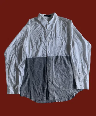 Pre-owned Undercover A/w 2003 'paper Doll' Hybrid Patchwork Flannel In White