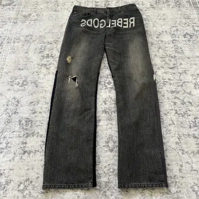 Pre-owned Undercover Aw02 Rebel God Hybrid Jeans In Black/gray