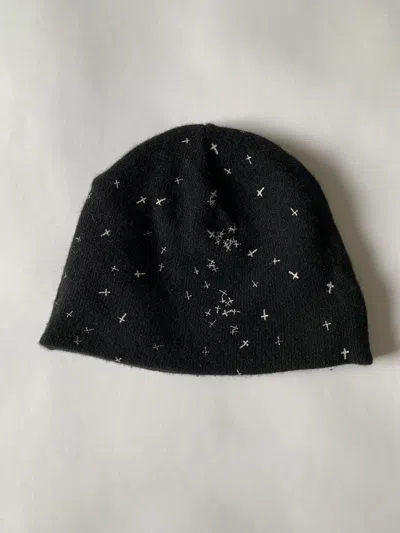 Pre-owned Undercover Aw02 Witches Cell Division Crosses Beanie In Black