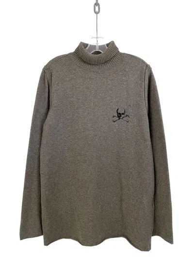 Pre-owned Undercover Aw05 Arts & Crafts Skull Cashmere Turtleneck In Green