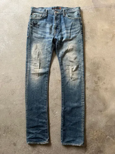 Pre-owned Undercover Aw05 Arts & Crafts Skull Denim | 2 In Blue