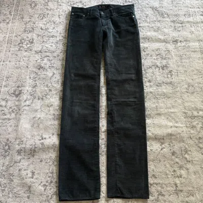 Pre-owned Undercover Aw05 Horizontal Corduroy Lightning Bolt Pants | 3 In Black