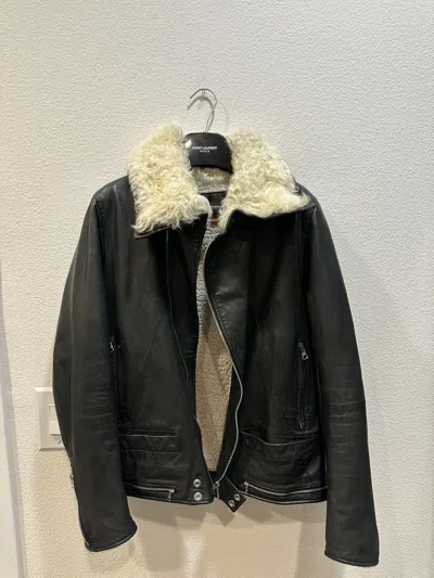 Pre-owned Undercover Aw06 Guru Guru Horse Leather Sherpa Jacket 3 In Black