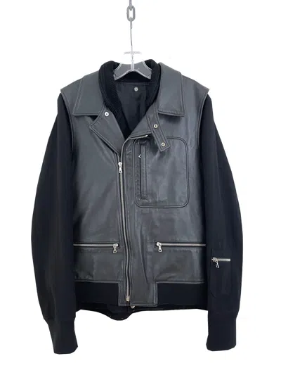 Pre-owned Undercover Aw07 Hybrid Leather Jacket In Black