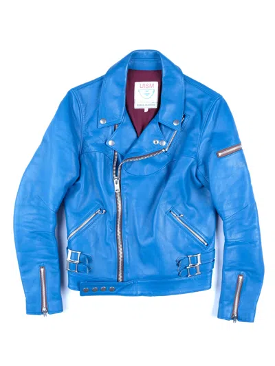 Pre-owned Undercover Aw08 Electric Blue Leather Perfecto Jacket