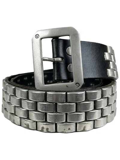 Pre-owned Undercover Aw08  Silver Studded Punk Leather Belt Rats In Black