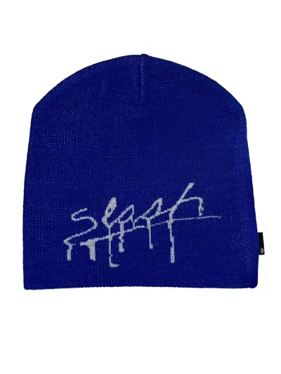 Pre-owned Undercover Aw15 Slash Knit Beanie In Blue