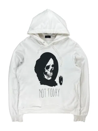 Pre-owned Undercover Aw17  Not Today Grim Reaper Skeleton Hoodie In White