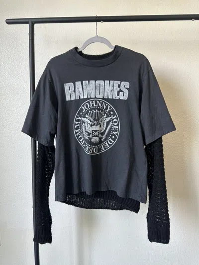 Pre-owned Undercover Aw23 Ramones Reversible Sweater In Black