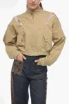 Undercover Bare Back Cotton Bomber Jacket With Cut-outs In Beige