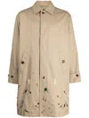 Undercover Bead-embellished Single-breasted Coat In Neutrals