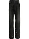 Undercover Bead-embellished Straight-leg Jeans In Black