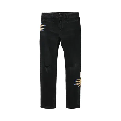 Pre-owned Undercover Bead Embroidered Denim Jeans 'black' | Men's Size 2