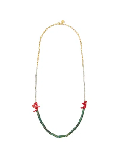 Undercover Beaded Chain Necklace In Gold