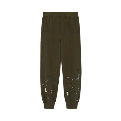 Pre-owned Undercover Beaded Embroidered Sweatpants 'khaki' | Green | Men's Size 2
