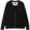 Undercover Beaded Floral Patchwork Cotton & Cashmere V-neck Cardigan In Black