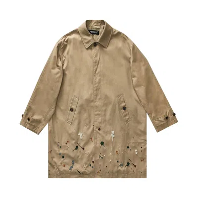 Pre-owned Undercover Beaded Paint Drip Coat 'beige' | Cream | Men's Size 3