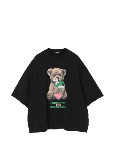 Undercover Bear-print Cotton Sweater In Black
