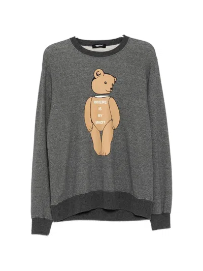 Undercover Bear Print Sweatshirt In Gray