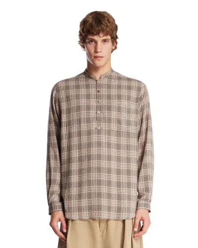 Undercover Beige Checked Shirt In Brown