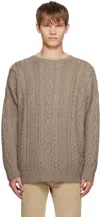 Undercover Beige Crewneck Sweater In Gray Beige