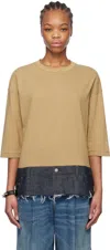 Undercover Panelled T-shirt In Beige