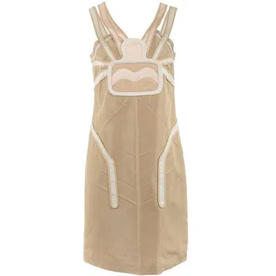 Pre-owned Undercover Beige Silk Spider Dress In Brown