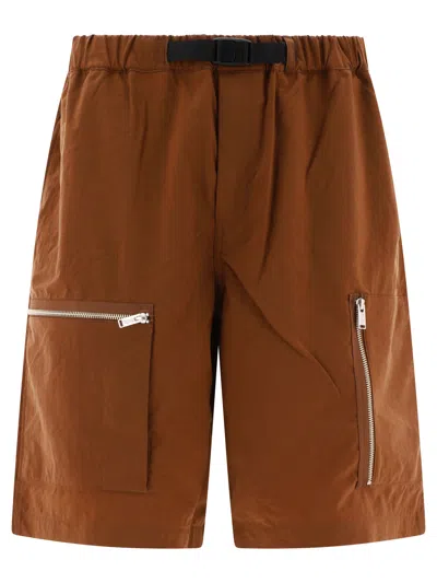 UNDERCOVER BELTED S SHORT BROWN