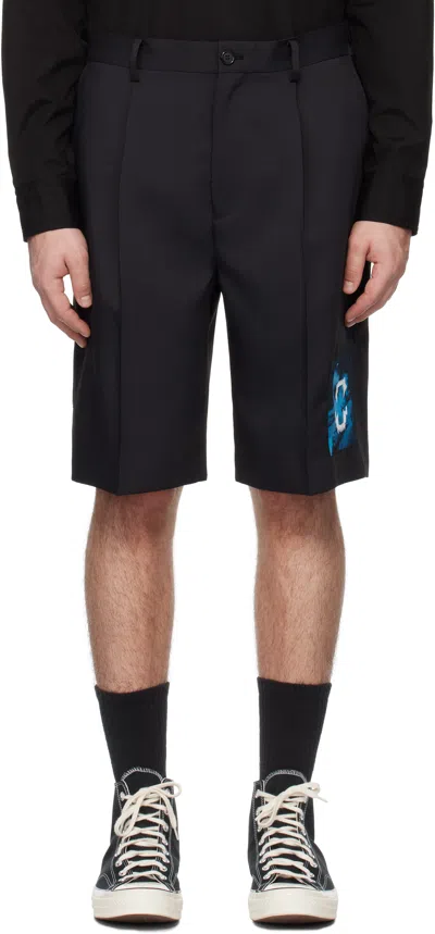 UNDERCOVER BLACK APPLIQUÉ SHORTS