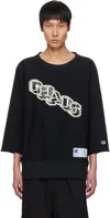 Undercover Champion X Sweatshirt Crew Neck Graphic Print In Black
