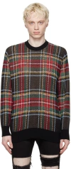 Undercover Black Check Sweater In Black Ck
