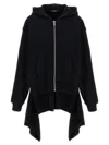 Undercover Two-material Hoodie With Asymmetrical Wool Inserts In Black
