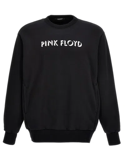 UNDERCOVER BLACK COTTON SWEATSHIRT WITH ICONIC BAND PRINTS