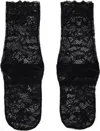 Undercover Black Floral Lace Socks In Black