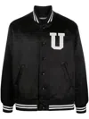 Undercover Satin Stadium Bomber Jacket In Black