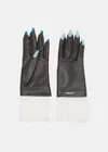 UNDERCOVER UNDERCOVER BLACK NAIL-APPLIQU?? LEATHER GLOVES