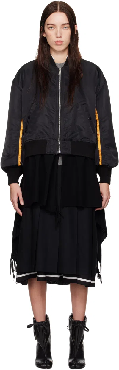 Undercover Black Scarf Bomber Jacket