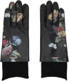 Undercover Black Seasonal Print Gloves In Black