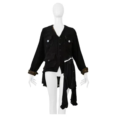 Pre-owned Undercover Black Terry Cloth Jacket With Eyeball Buttons 2005