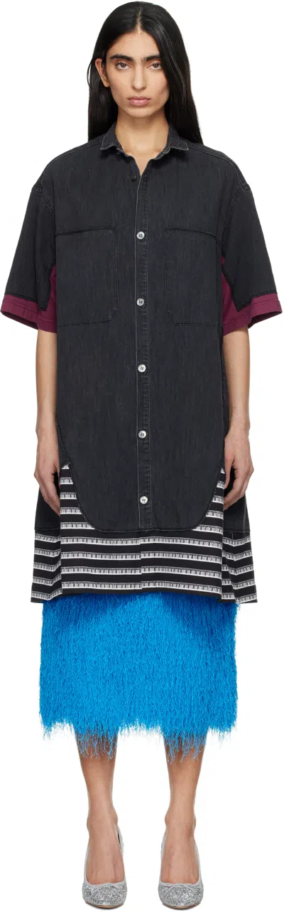 Undercover Black Up1f1402 Denim Shirt In Blue