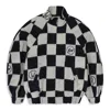 Undercover Checkerboard-print Blouson Jacket In Black