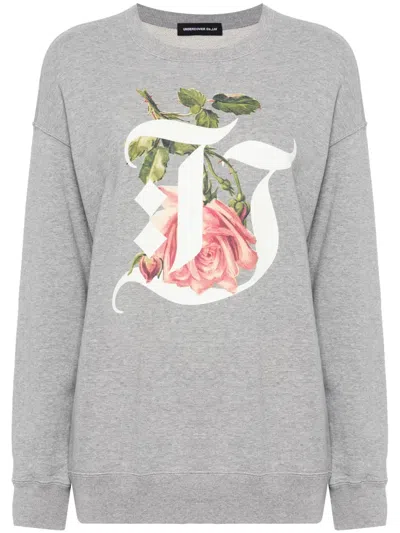 Undercover Blackletter-print Cotton Sweatshirt In Grey