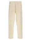 Undercover All-over Checkered Pants With Elastic Waistband In Blackwhite