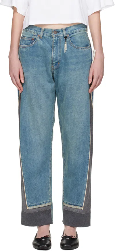 Undercover Blue & Gray Up2e1503 Jeans In Purple