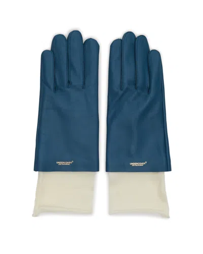 Undercover Blue Layered Leather Gloves