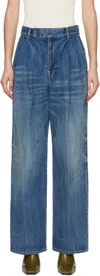 Undercover Blue Two-tuck Jeans In L.b.indigo