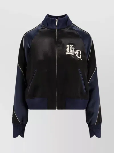UNDERCOVER BOMBER JACKET WITH CONTRAST PANELS AND EMBROIDERY