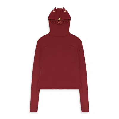 Undercover Bordeaux Knit Hoodie In Red